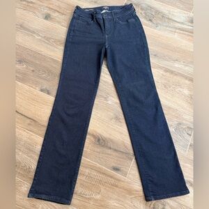 NYDJ Marilyn Straight with Lift X Tuck Technology Denim Jeans in Dark Blue